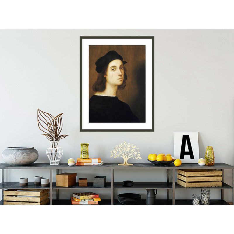 Autoportrait par Raphael - estampe numérique encadrée, H 41,5 po x l 32,44 po