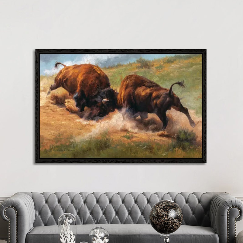 Thunder Clap by Mark McKenna - Painting on Canvas, 101.6cm H x 152.4cm W x 3.81cm D, Black Framed