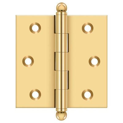 Deltana CH2525CR003 2-1/2" x 2-1/2" Hinge, w/ Ball Tips in PVD Polished Brass Pair