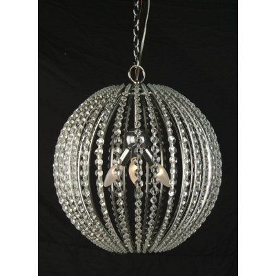 Lustre en cristal transitionnel 3 lumières