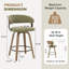 Tabouret de comptoir pivotant moderne de 25,8 po avec dossier incurvé et structure en bois-750795428
