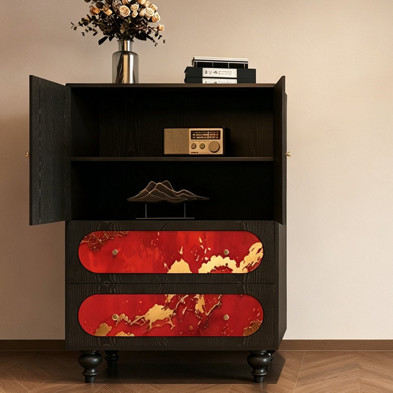 Armoire de rangement en bois massif de style Mid-Century