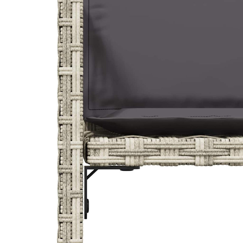 Outdoor Patio Dining Armchair with Cushion, Grey, Grey