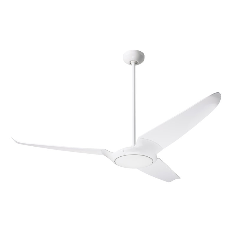 IC Air Downrod Ceiling Fan, White, Wall Control, Gloss White