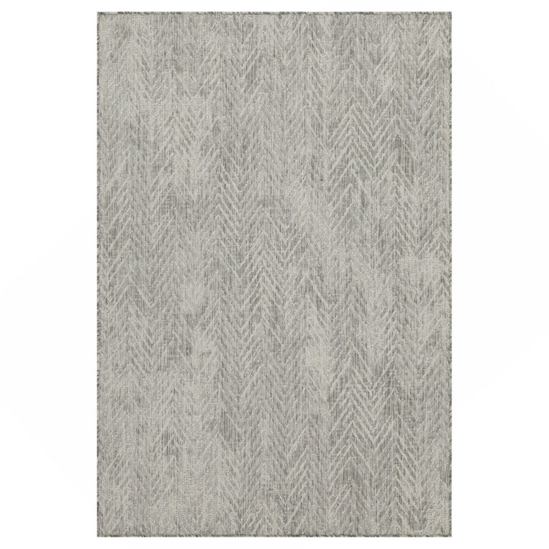 Silver Indoor/Outdoor Area Rug, Rectangle 5'3" x 7'3"