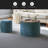 2-Piece Set Round Chenille Storage Ottoman, Equipped With A Drum Shaped Small Stool, Storage Space, And MDF Made Desktop Panel-810629279