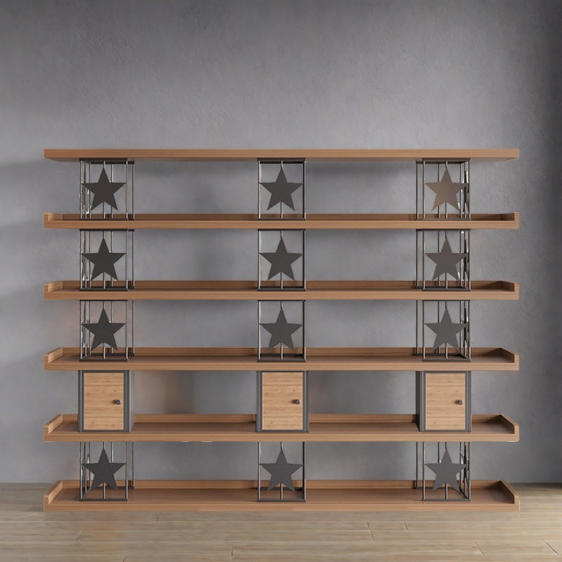 Bibliothèque utile et attrayante, (6 tablettes) H 70,8 po x l 94,4 po x P 13,7 po, Brun foncé / noir