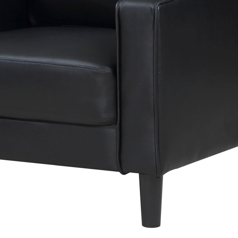 Chaise d'appoint rembourrée avec accoudoirs noirs