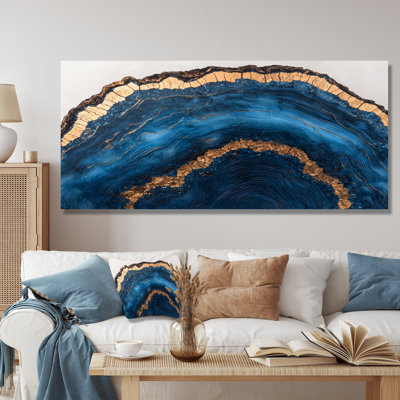 Crystal Mysteries Of Aqua Wood Slice III - Cristaux, art mural en métal pour le salon