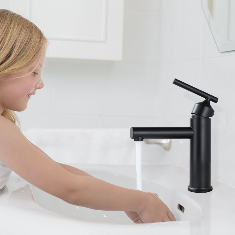 Centerset Single-handle Bathroom Faucet with Drain Assembly, Matte Black