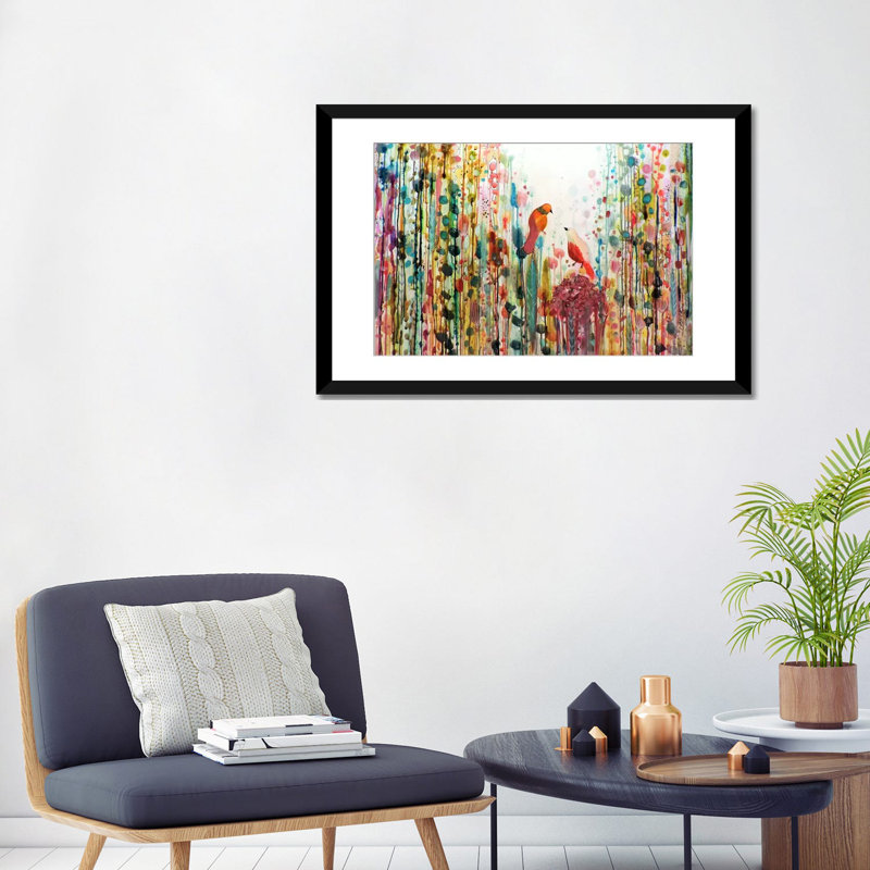 «La Romance», reproduction sur toile, Papier d'art encadré noir, H 24 po x l 32 po x P 1 po