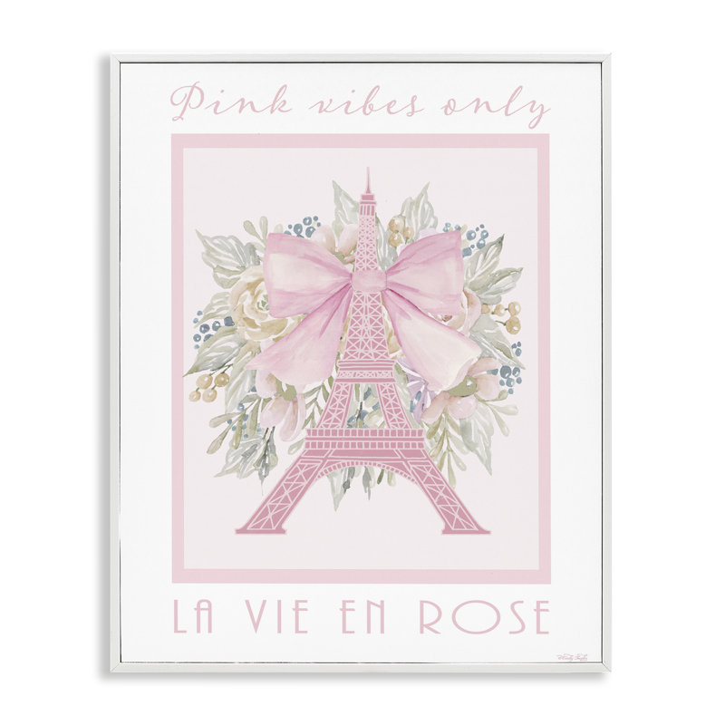 «Pink Vibes Only Paris», estampe numérique, conception de Cindy Jacobs, Encadrement giclée blanc côtier, H 30 po x l 24 po