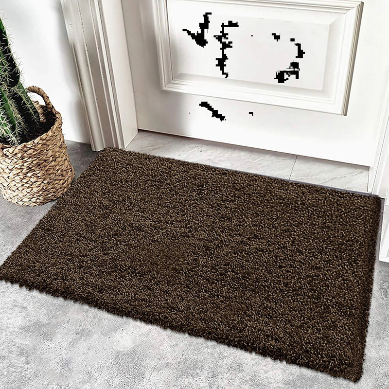 Solid Colour Shag Area Rug, Rectangle 60 x 110 cm