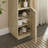 Render Tall Narrow Faux Travertine Linen Storage Cabinet In Travertine