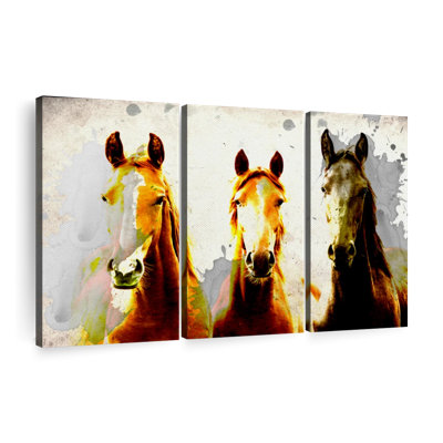 Trois têtes de cheval, reproduction sur toile