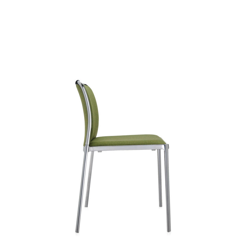 Audrey Soft Armchair, Lycra Beige, Polished Aluminum