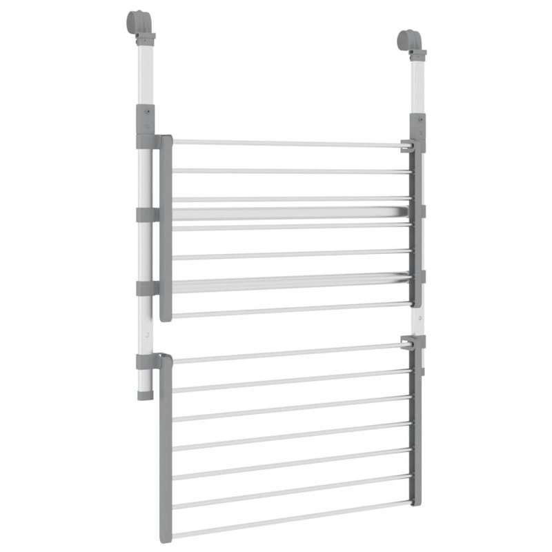 Aluminum Foldable Wall-Mounted Drying Rack, 42" H x 54" W x 25" D