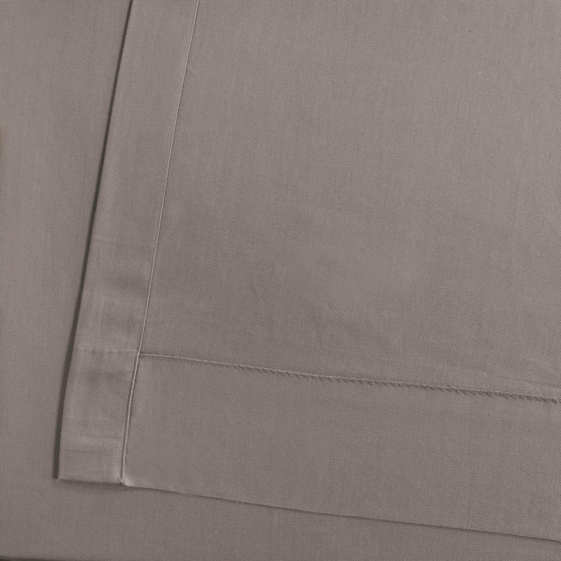 Flint Millstone Grey Solid 100% Cotton Light Filtering Curtains - Single Panel Drapes, 50" W x 108" L, Metal Gray