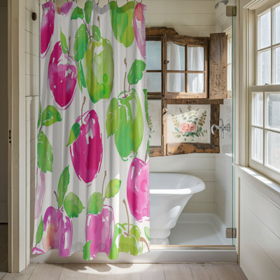 Rideau de douche standard 1 pièce Preppy Apple Motifs