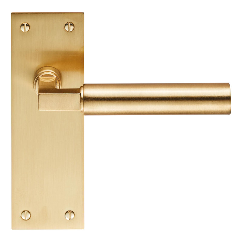Earnestine Latch Door Handle, Satin Brass