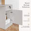 Bureau de réception double moderne avec éclairage ambiant à DEL - placage blanc et chêne avec accents de bois chaleureux-610780295
