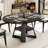 Extendable Round Dining Table For 4-6, Oval Dining Table With Storage For Kitchen Living Room-298228905