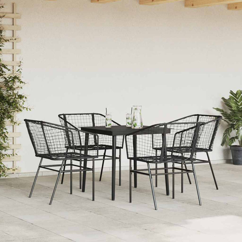  Garden Dining Set Black