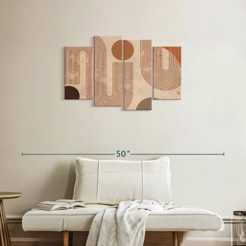 Abstract Boho 4 Pieces, 22" H x 36" W x 1" D