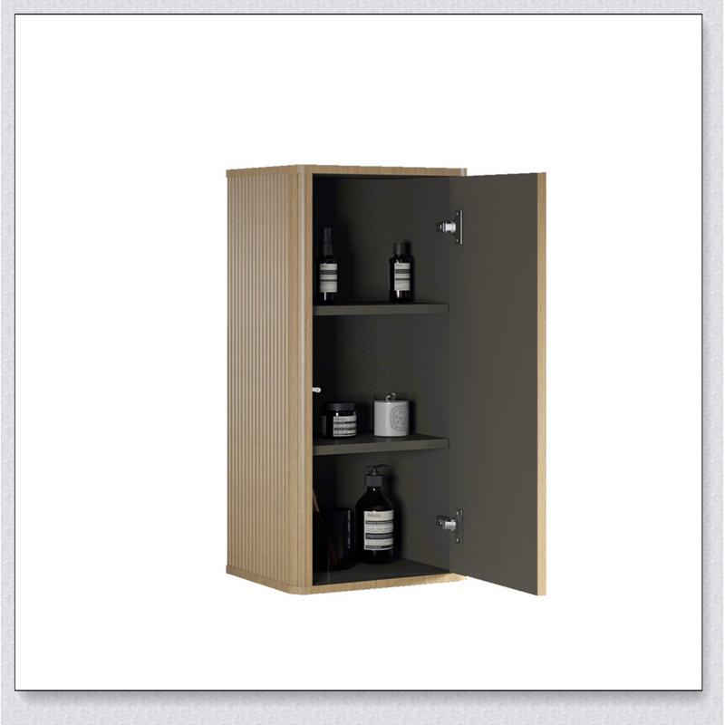 Armoire latérale flottante en chêne naturel, rangement mural pour petits espaces, pré-assemblée et peu encombrante