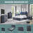 Modern LED Light Bed Frame with 50" Tall Storage Headboard, Platform Bed Frame w/4 Drawers, w/Charging Station-21742137-21742135
