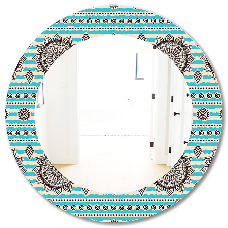 Miroir mural rétro bohémien et éclectique, H 31,5 po x l po