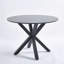 Table de salle à manger de style Mid-Century de 42,1 po pour 4 à 6 personnes avec plateau rond en MDF, table de salle à manger à piédestal, table basse de loisir, pieds croisés-357624812