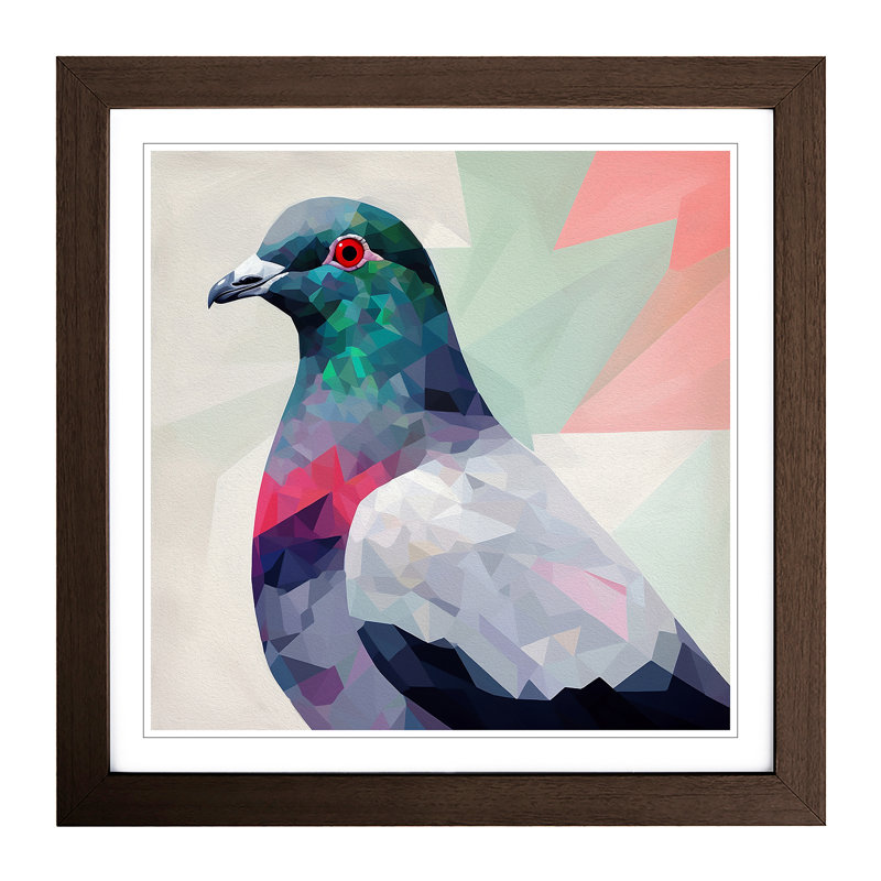 Pigeon Suprematism No.1 - Framed Print, Walnut