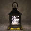 White Wooden Christmas Lantern with Warm White LED Light and Let It Snow Design