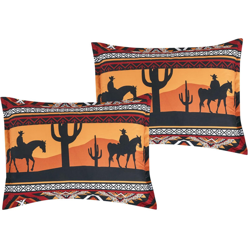 Full Multicolor Microfiber Western Rodeo Comforter Set