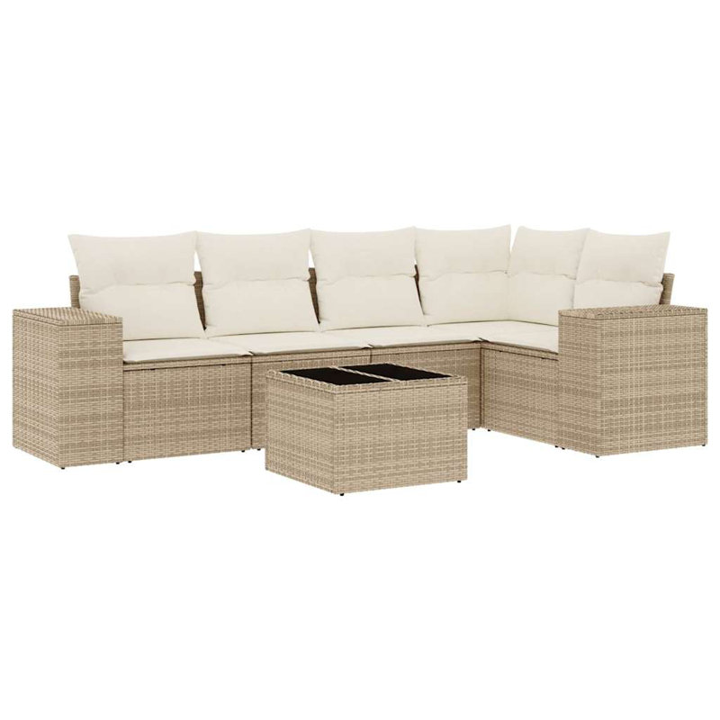 Grand canapé modulaire en rotin PE Vidaxl, Beige
