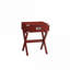 Table basse à finition rouge avec base en bois en X, support de barre transversale robuste et amp; Tiroir fonctionnel pour le salon-1667817102