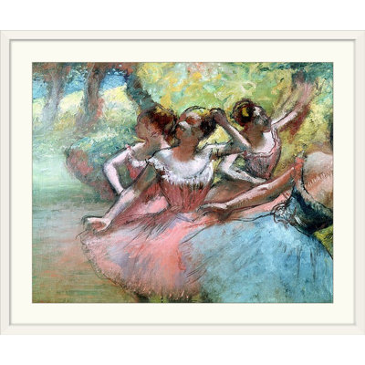 Quatre ballerines sur la scène par Edgar Degas - reproduction