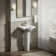 Veer™ Ceramic Pedestal Bathroom Sink with Overflow