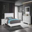 Commode de luxe 1 pièce avec commode blanche pour meubles de chambre à coucher avec poignées spacieuses 5 tiroirs