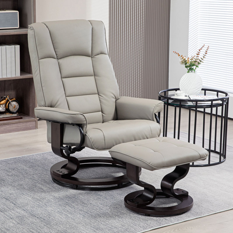 Fauteuil inclinable avec repose-pieds HOMcom, Gris