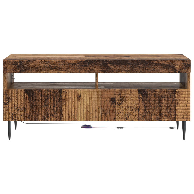 TV Stand, 43cm H x 100cm W x 35cm D, Old Wood