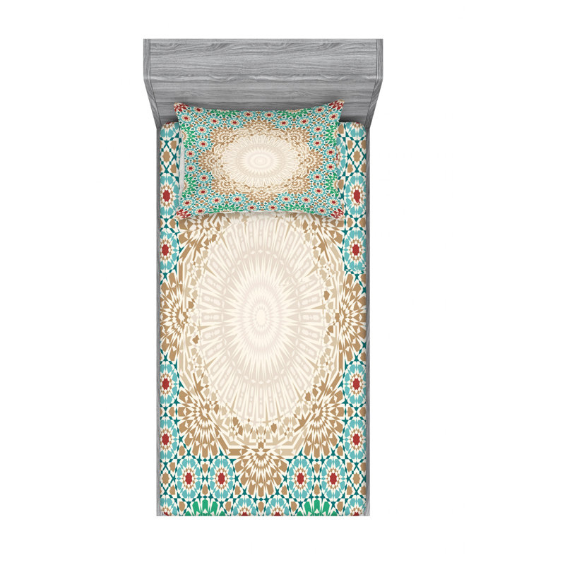 Microfiber Floral Sheet Set, Twin Sheet Set with 1 Pillowcase, Pattern 1