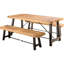 Table d'extérieur en bois avec banc et support en lattes de métal Wood 4 Meal
