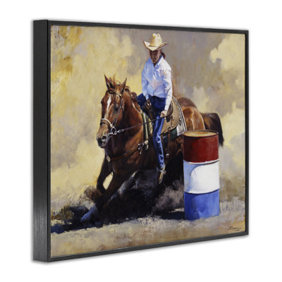 Cowboy & Horse Gallop Framed Giclee Art, design by Julie T. Chapman