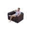 Ensemble de canapé moderne 77 po, canapé modulaire rembourré en similicuir 2 places avec conception touffetée à la main pure, 2 repose-pieds et 2 coussins, combinaison multiple pour le salon