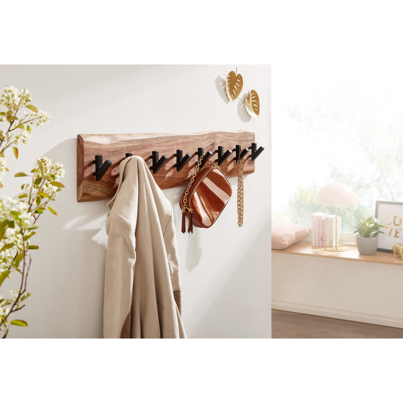 Verutiao Solid Wood Wall 8 - Hook Wall Mounted Coat Rack