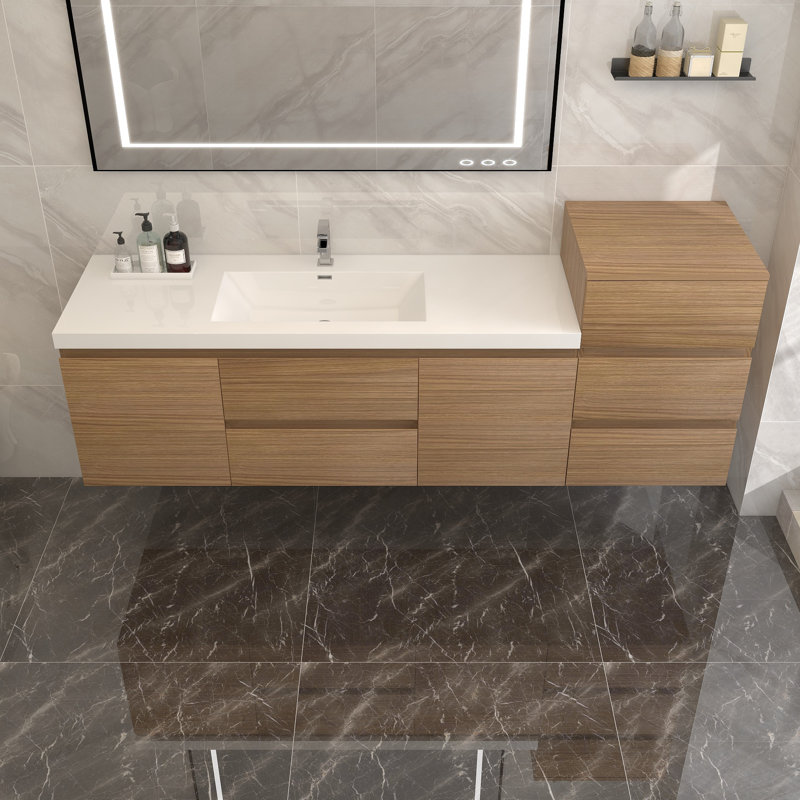 Ensemble de meuble-lavabo mural simple 67 po Moreno Bailey, Palissandre