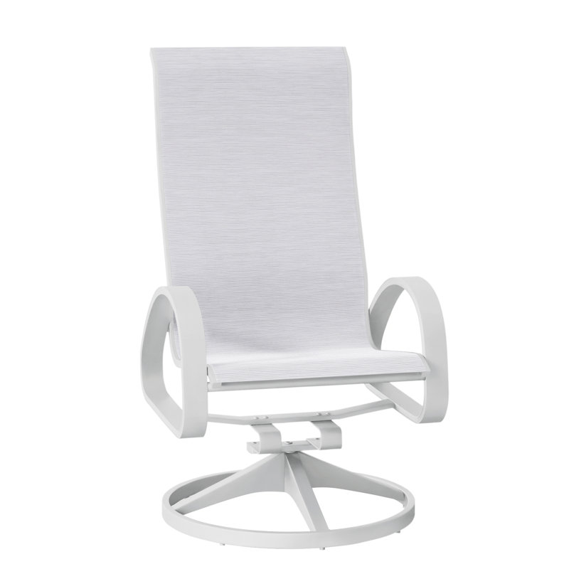 Fauteuil de patio pivotant Hiraku, Blanc texturé, Abalone