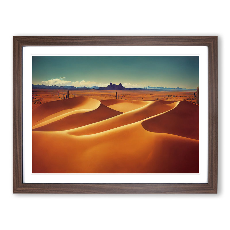 Dignified Desert - Single Picture Frame Print, 34cm H x 46cm W, Walnut
